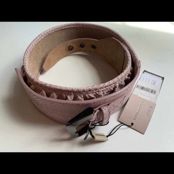 Burberry Accessories - Auth Burberry python snakeskin belt pink sz 30/75